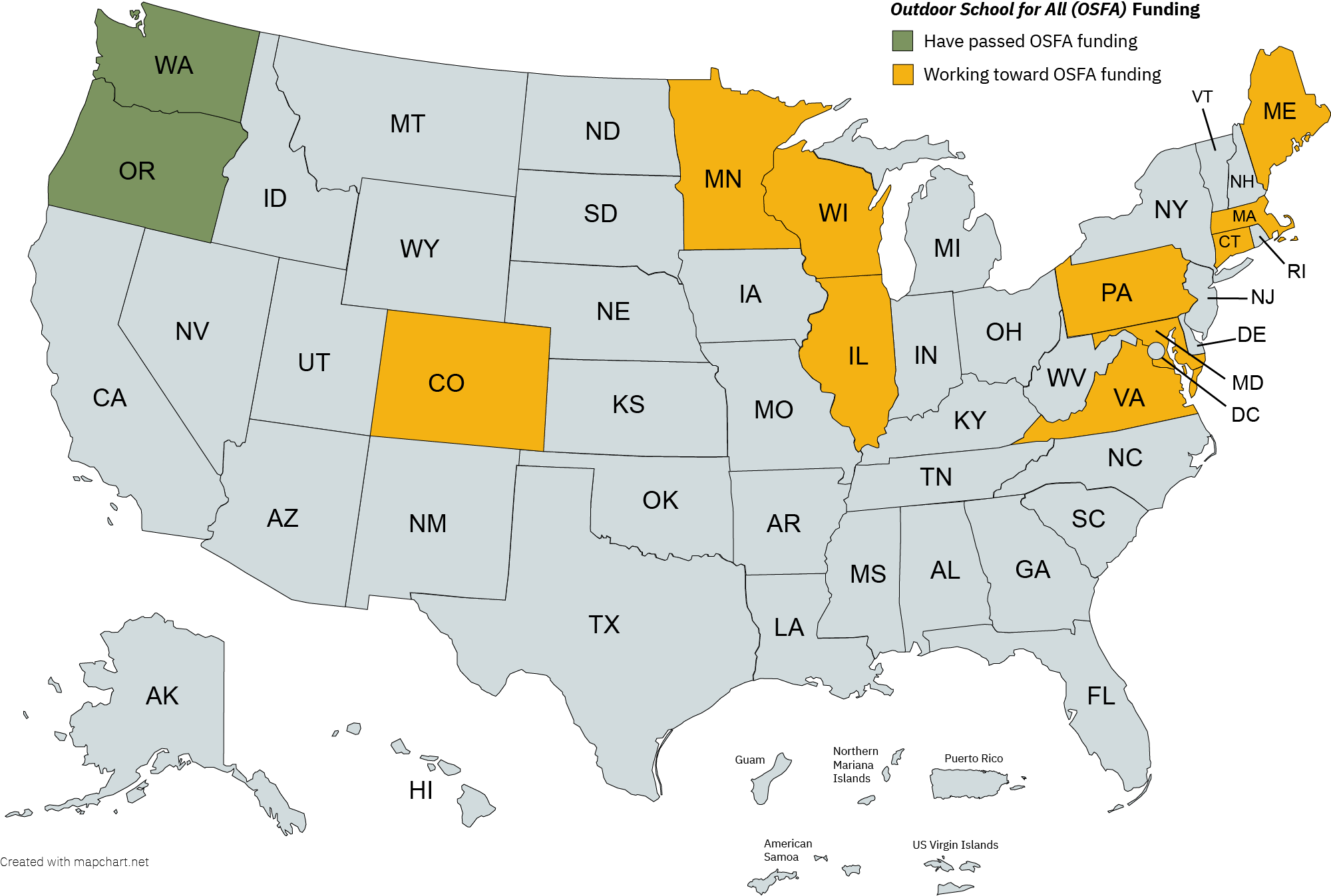 OSFA Funding National Map