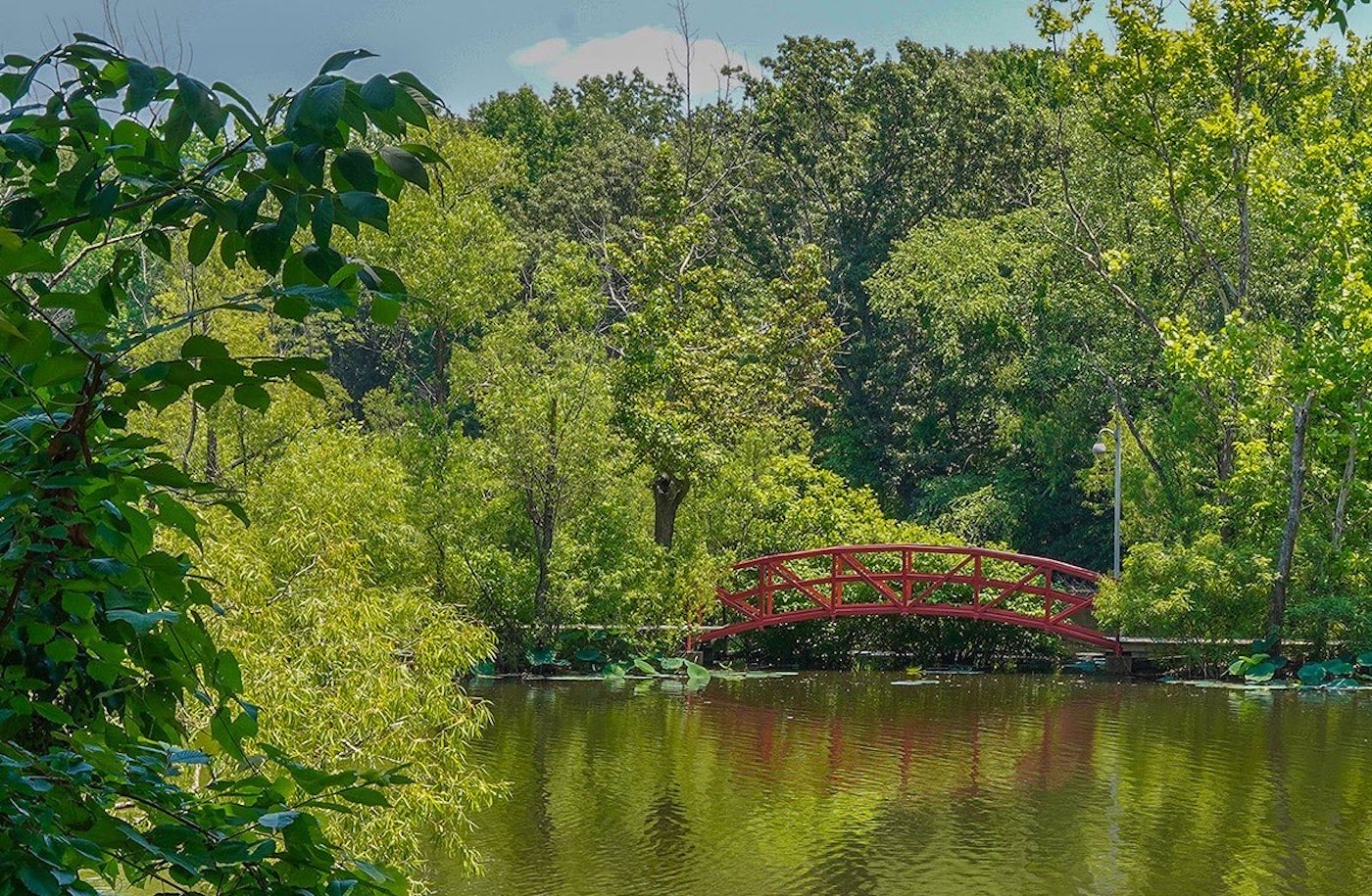 A view of the lake at Lichterman Nature Center in Memphis, Tennessee.