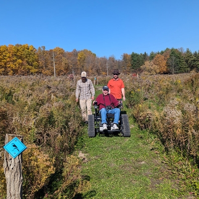 David Graham explores the newly opened trails on Baltimore Woods' 90 new acres in 2024. Photo submitted by Baltimore Woods Nature Center.